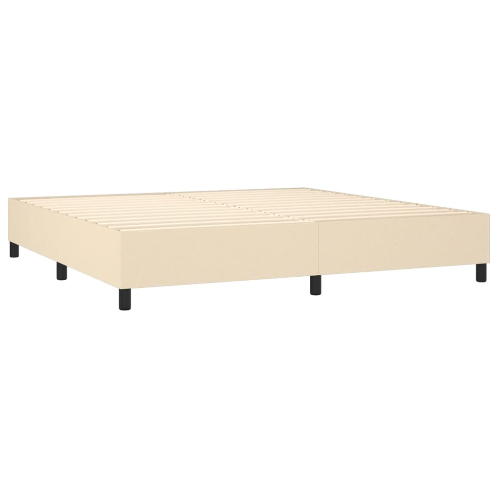 Sommier à lattes de lit avec matelas Crème 200x200 cm Tissu