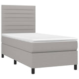 Sommier à lattes de lit avec matelas Gris clair 80x200 cm Tissu