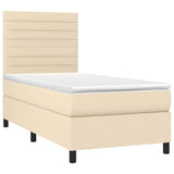 Sommier à lattes de lit avec matelas Crème 80x200 cm Tissu