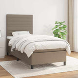 Sommier à lattes de lit avec matelas Taupe 90x190 cm Tissu