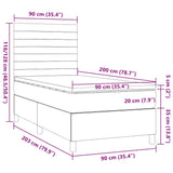 Sommier à lattes de lit avec matelas Marron foncé 90x200 cm