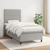 Sommier à lattes de lit avec matelas Gris clair 100x200cm Tissu