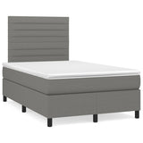 Sommier à lattes de lit avec matelas Gris foncé 120x200cm Tissu