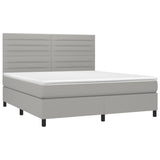 Sommier à lattes de lit avec matelas Gris clair 180x200cm Tissu