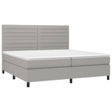 Sommier à lattes de lit avec matelas Gris clair 200x200cm Tissu