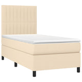 Sommier à lattes de lit avec matelas Crème 80x200 cm Tissu