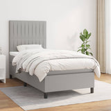 Sommier à lattes de lit avec matelas Gris clair 90x200 cm Tissu