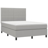 Sommier à lattes de lit avec matelas Gris clair 140x190cm Tissu