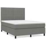 Sommier à lattes de lit avec matelas Gris foncé 140x190cm Tissu