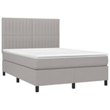 Sommier à lattes de lit avec matelas Gris clair 140x200cm Tissu