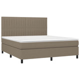 Sommier à lattes de lit avec matelas Taupe 160x200 cm Tissu