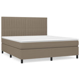 Sommier à lattes de lit avec matelas Taupe 180x200 cm Tissu