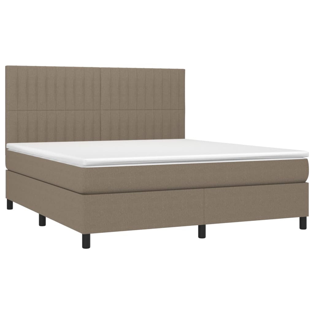 Sommier à lattes de lit avec matelas Taupe 180x200 cm Tissu