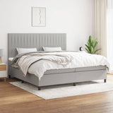 Sommier à lattes de lit avec matelas Gris clair 200x200cm Tissu