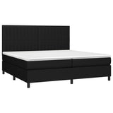 Sommier à lattes de lit avec matelas Noir 200x200 cm Tissu