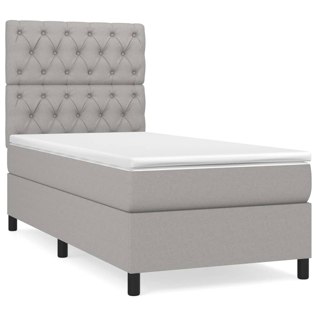 Sommier à lattes de lit avec matelas Gris clair 80x200 cm Tissu