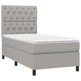 Sommier à lattes de lit avec matelas Gris clair 80x200 cm Tissu