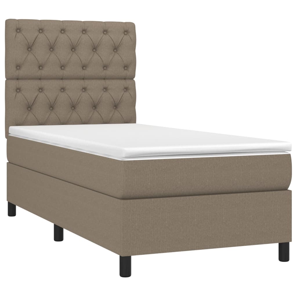 Sommier à lattes de lit avec matelas Taupe 80x200 cm Tissu