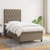 Sommier à lattes de lit avec matelas Taupe 80x200 cm Tissu