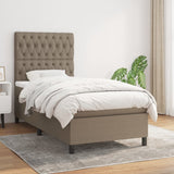 Sommier à lattes de lit avec matelas Taupe 90x190 cm Tissu