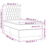 Sommier à lattes de lit avec matelas Gris clair 90x200 cm Tissu