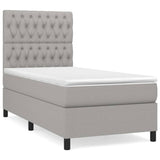 Sommier à lattes de lit avec matelas Gris clair 100x200cm Tissu