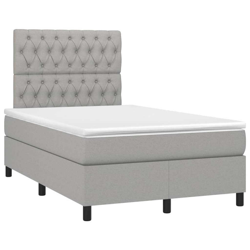 Sommier à lattes de lit avec matelas Gris clair 120x200cm Tissu