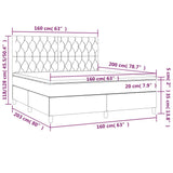 Sommier à lattes de lit avec matelas Taupe 160x200 cm Tissu