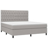 Sommier à lattes de lit avec matelas Gris clair 180x200cm Tissu