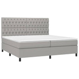 Sommier à lattes de lit avec matelas Gris clair 200x200cm Tissu