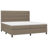 Sommier à lattes de lit avec matelas Taupe 200x200 cm Tissu