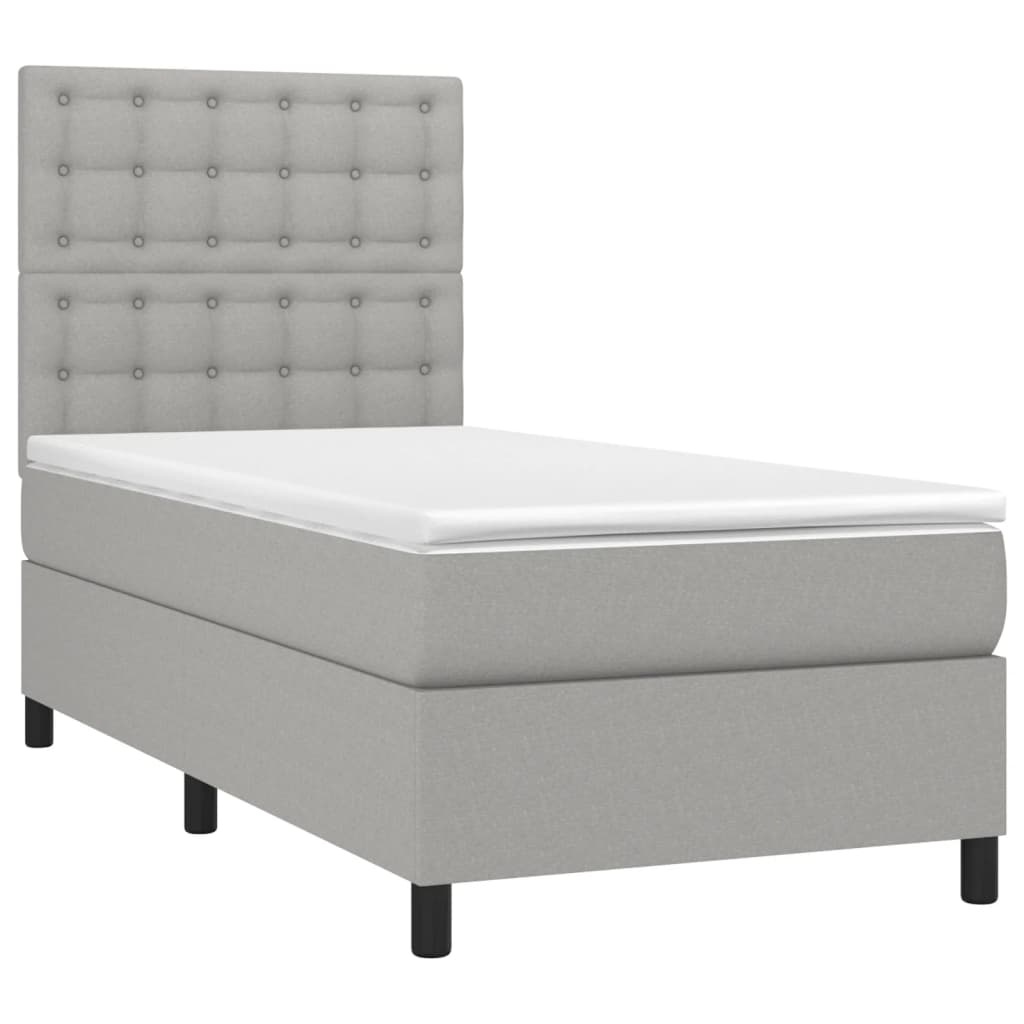 Sommier à lattes de lit avec matelas Gris clair 80x200 cm Tissu