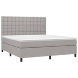 Sommier à lattes de lit avec matelas Gris clair 160x200cm Tissu