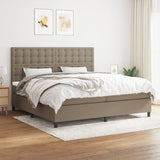 Sommier à lattes de lit avec matelas Taupe 200x200 cm Tissu