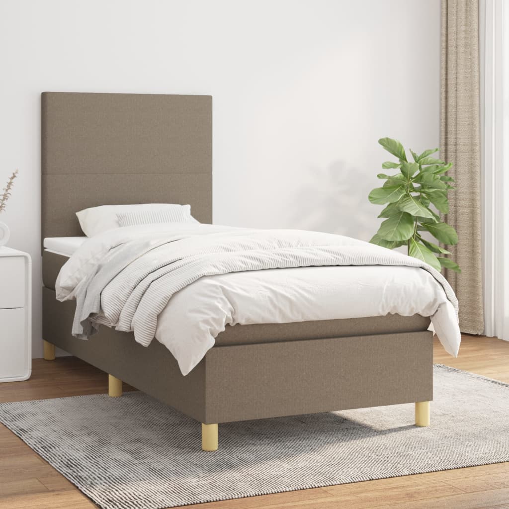 Sommier à lattes de lit avec matelas Taupe 80x200 cm Tissu