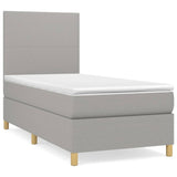 Sommier à lattes de lit avec matelas Gris clair 90x200 cm Tissu