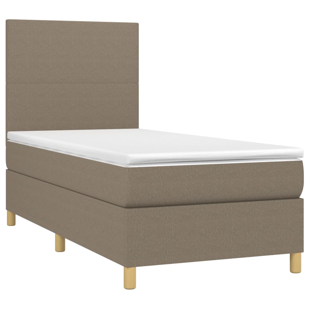 Sommier à lattes de lit avec matelas Taupe 90x200 cm Tissu