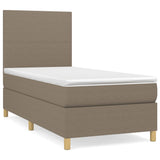 Sommier à lattes de lit avec matelas Taupe 100x200 cm Tissu