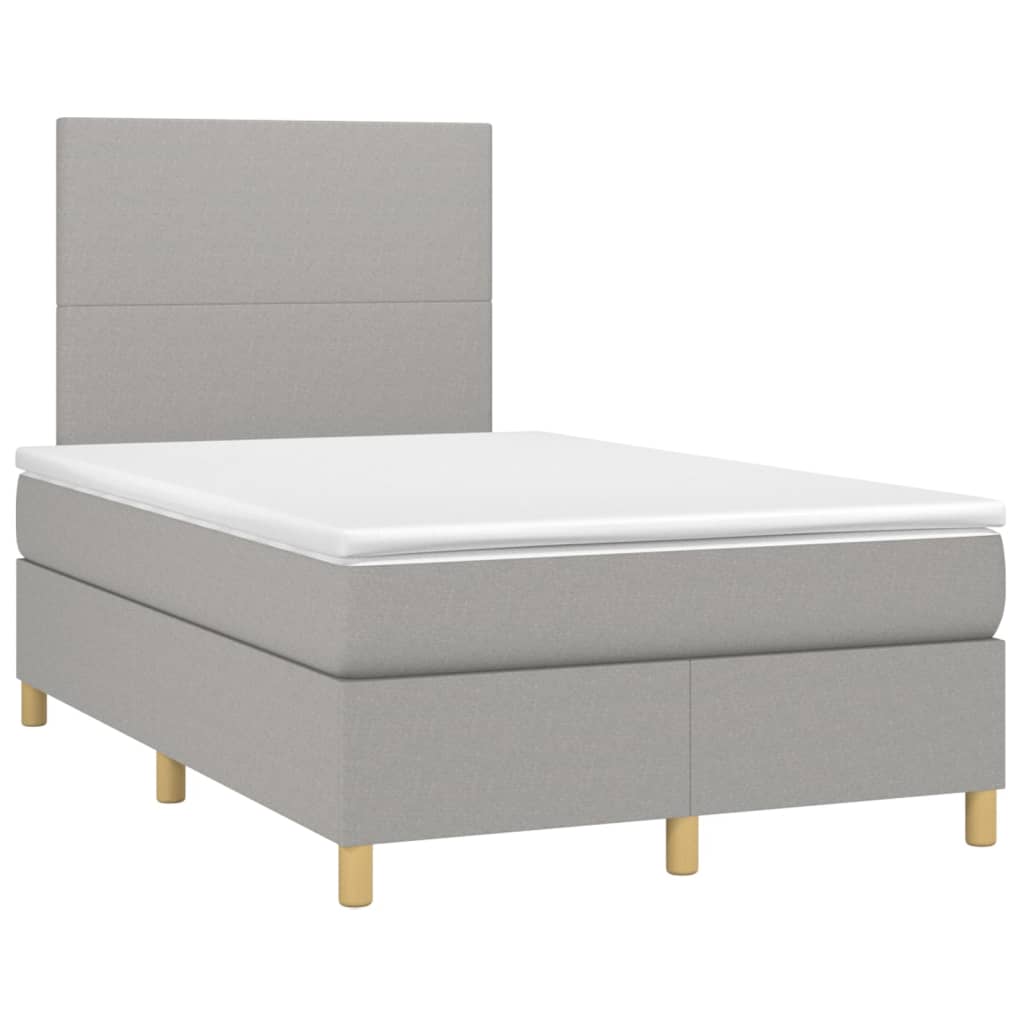 Sommier à lattes de lit avec matelas Gris clair 120x200cm Tissu