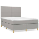 Sommier à lattes de lit avec matelas Gris clair 140x190cm Tissu