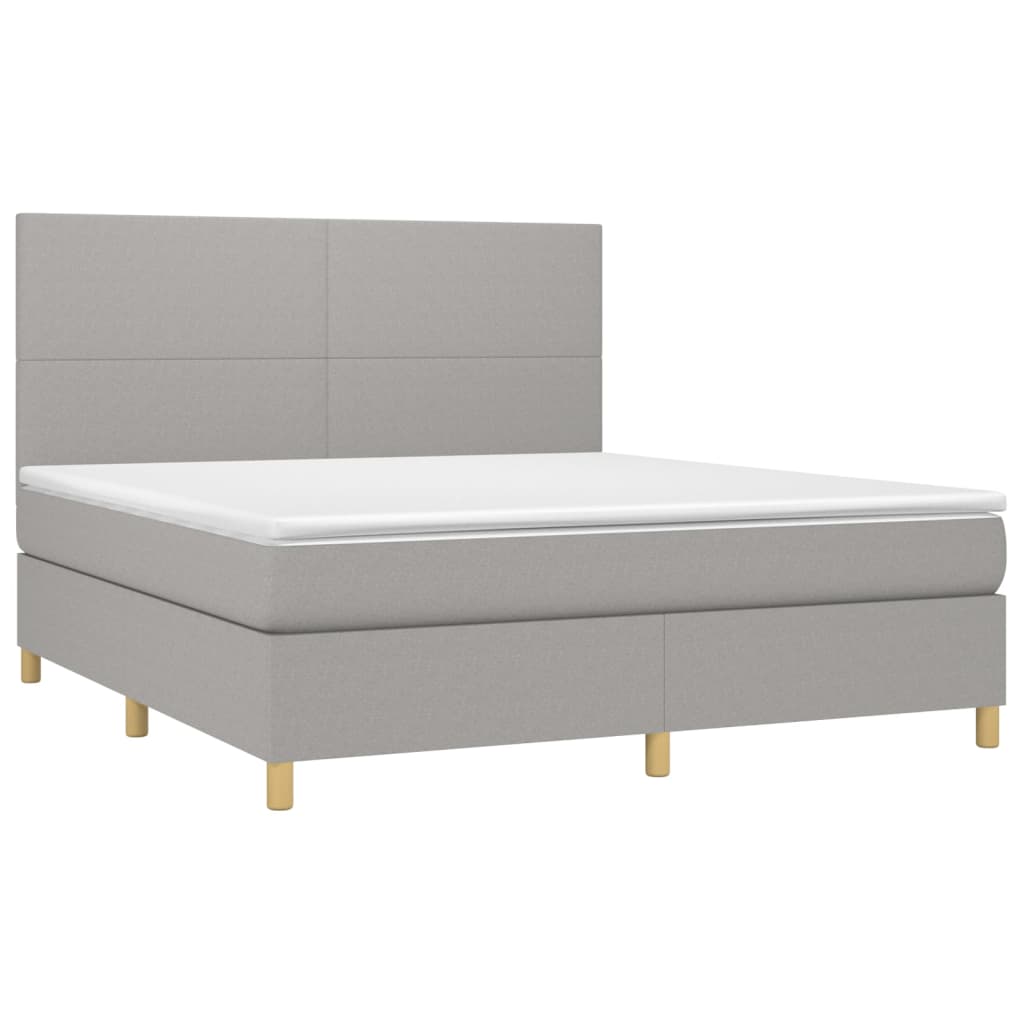 Sommier à lattes de lit avec matelas Gris clair 160x200cm Tissu