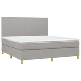 Sommier à lattes de lit avec matelas Gris clair 160x200cm Tissu