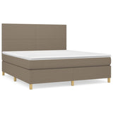 Sommier à lattes de lit avec matelas Taupe 160x200 cm Tissu