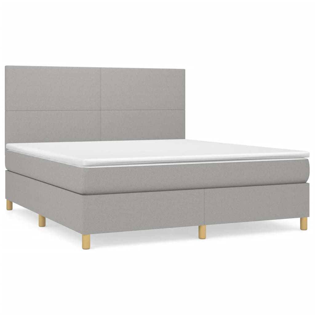 Sommier à lattes de lit avec matelas Gris clair 180x200cm Tissu