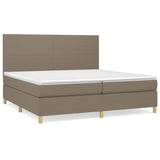 Sommier à lattes de lit avec matelas Taupe 200x200 cm Tissu