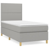 Sommier à lattes de lit avec matelas Gris clair 80x200 cm Tissu