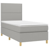 Sommier à lattes de lit avec matelas Gris clair 80x200 cm Tissu