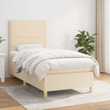 Sommier à lattes de lit avec matelas Crème 80x200 cm Tissu