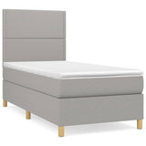 Sommier à lattes de lit avec matelas Gris clair 100x200cm Tissu