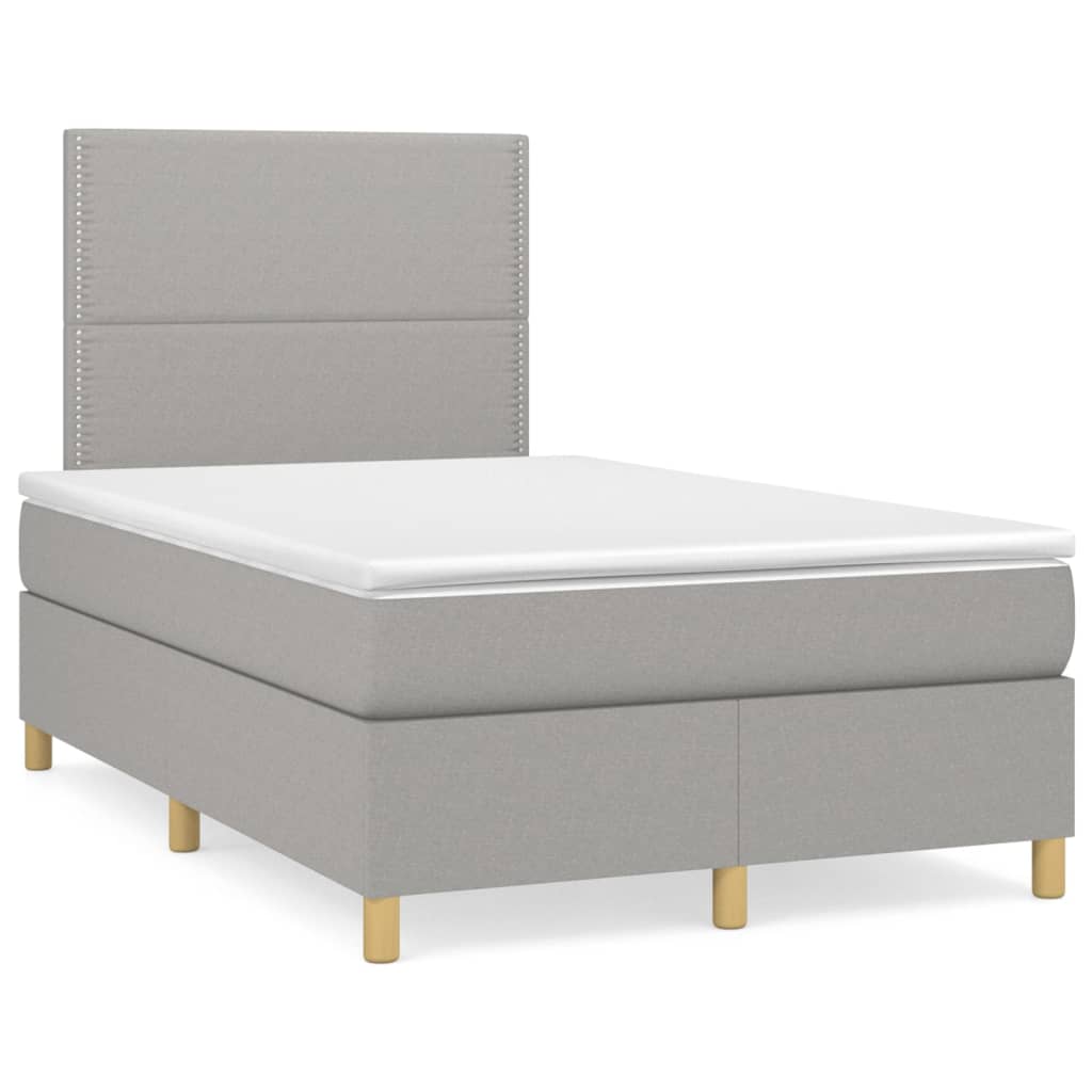 Sommier à lattes de lit avec matelas Gris clair 120x200cm Tissu